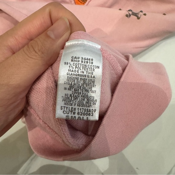 Light pink Juicy pink zip up hoodie with applique from 2005 - Picture 4 of 6